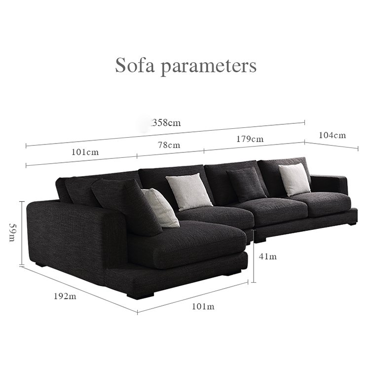 Extra large black wide corner sofa fabric corner couch 7 seater living room sofas floor couch