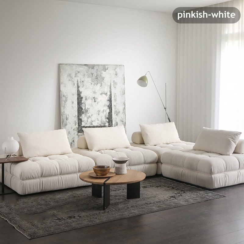 Modern french style simple block sofa for living room lamb velvet module combination soft comfortable Creative cream style sofas