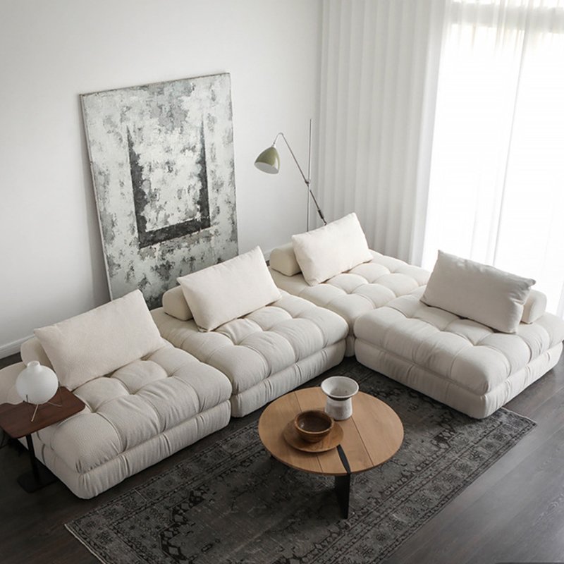 Modern french style simple block sofa for living room lamb velvet module combination soft comfortable Creative cream style sofas