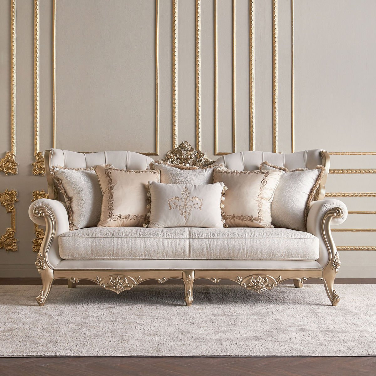 Vintage Classic Wooden Hand Carved Living Room Sofa Chair Furniture Set Artistic Teak Mahogany Wood High Quality Royal Luxury