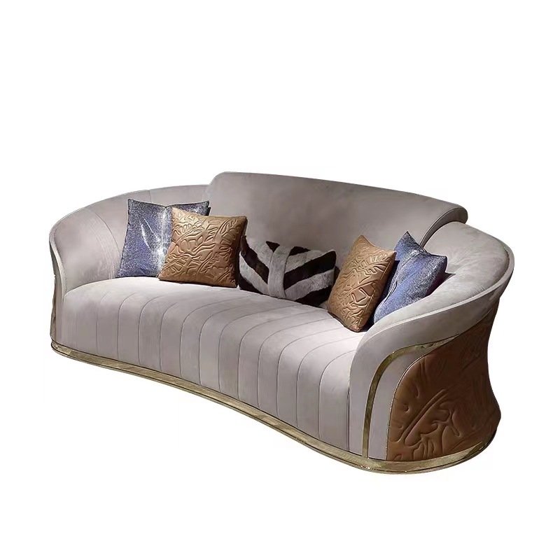 Italian Luxury Designer Large Unit Leather Art Sofa for Living Room Villa Mansion High-End Grand Treasure Sofa Combination