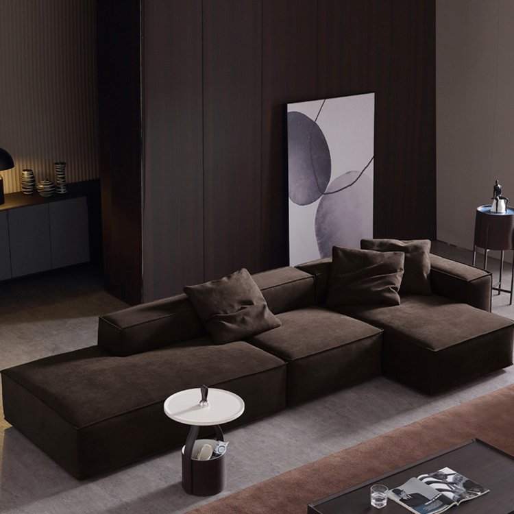 3 pieces sectional leisure couch set fabric home modern furniture corner comfortable living room sofa