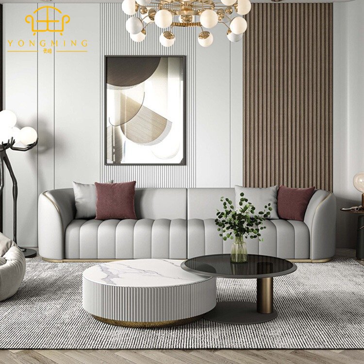 Italian minimalist sofa small apartment double three living room sofa furniture combination