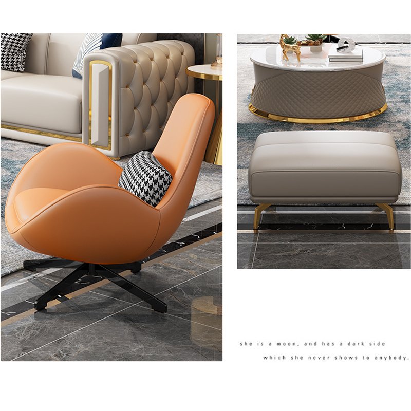 Cream color luxury genuine real leather l shape single two three seater sofa set with wood structure combination