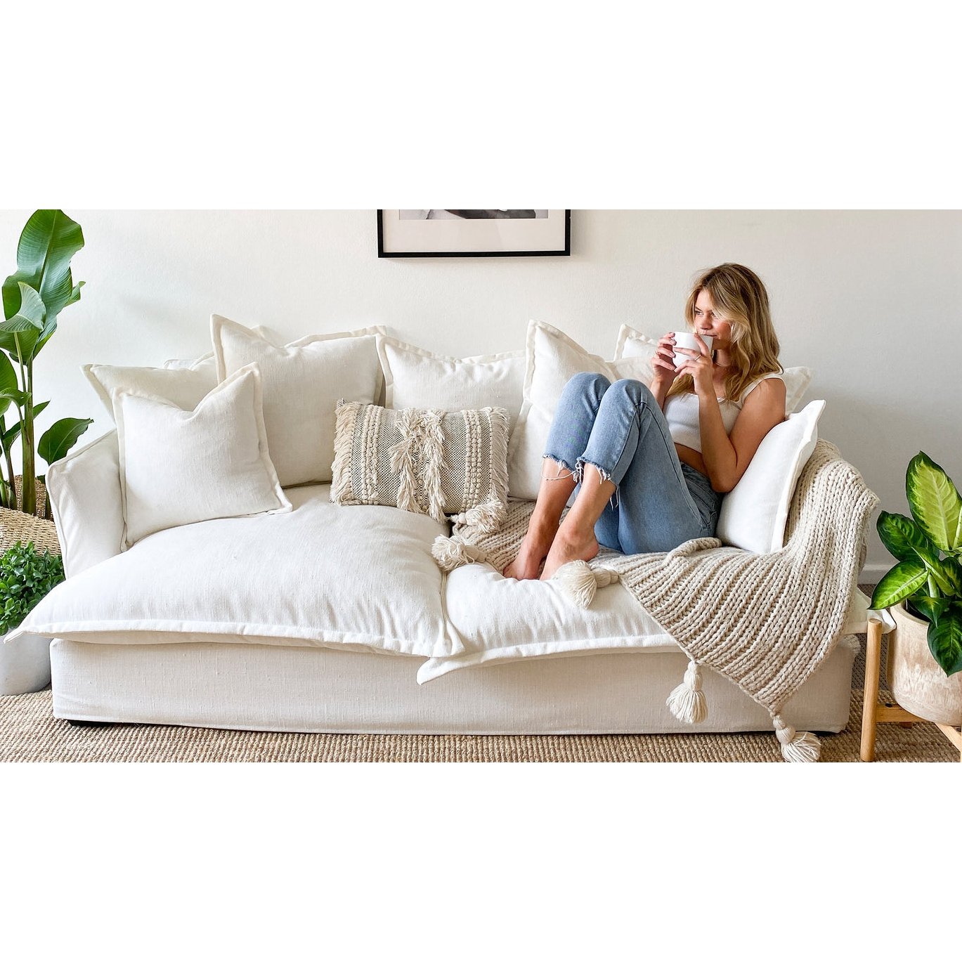 NOVA Modern Living Room Home Furniture Fabric 2 Seater Sofa Living Room Sofas L Shaped Sectional Couch Sets Loveseat Cloud Sofa