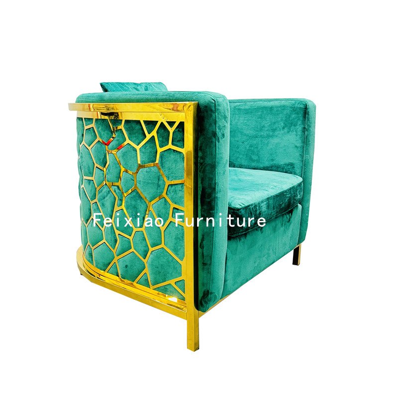 Fashion Design Home Living Room Hotel Furniture Purple Velvet 1/3 Seat Sofa
