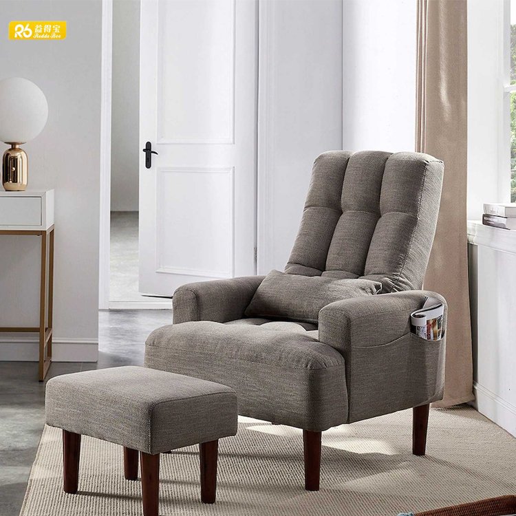 Redde Boo new fabric wood leisure sofa modern style leisure office chair with ottoman stock in US warehouse