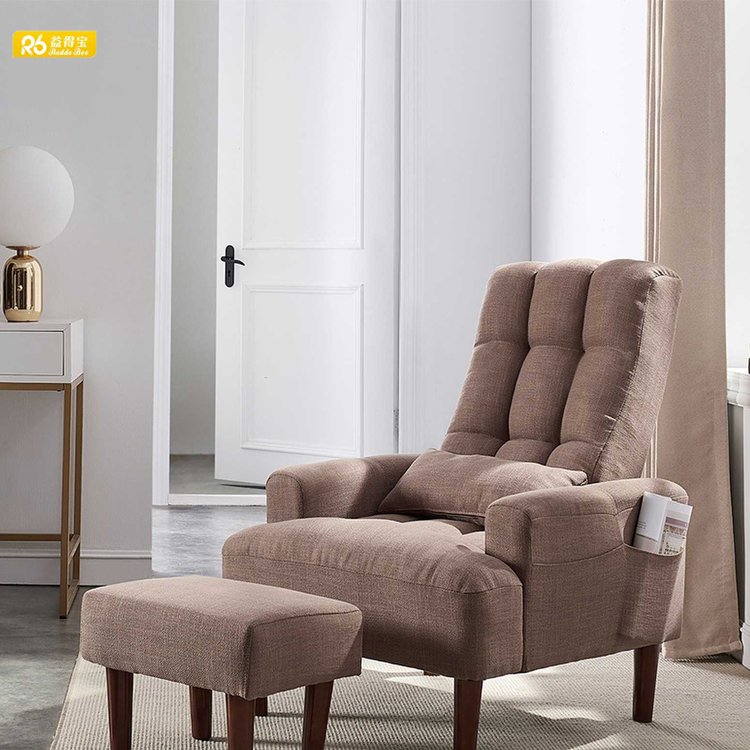 Redde Boo new fabric wood leisure sofa modern style leisure office chair with ottoman stock in US warehouse