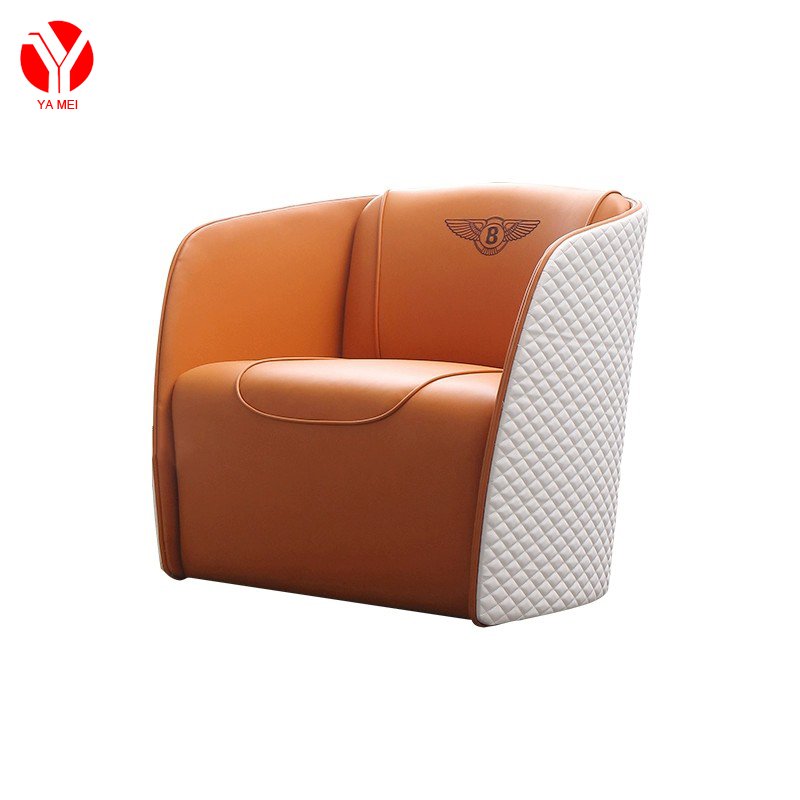 Italy design nordic style simple leather single chair for luxury living room furniture high end leather lounge accent sofa chair