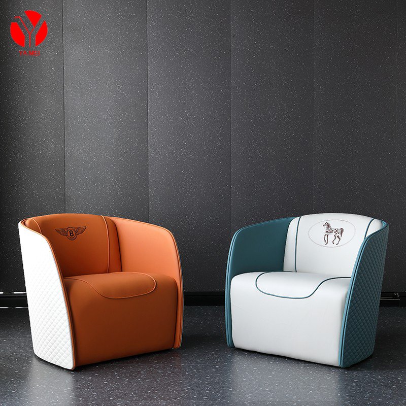Italy design nordic style simple leather single chair for luxury living room furniture high end leather lounge accent sofa chair