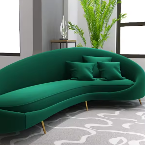 More Design Cheap Price Home Furniture Set Green 3 Seat Pu leather Fabric Couch Velvet Sectional Living Room Sofa