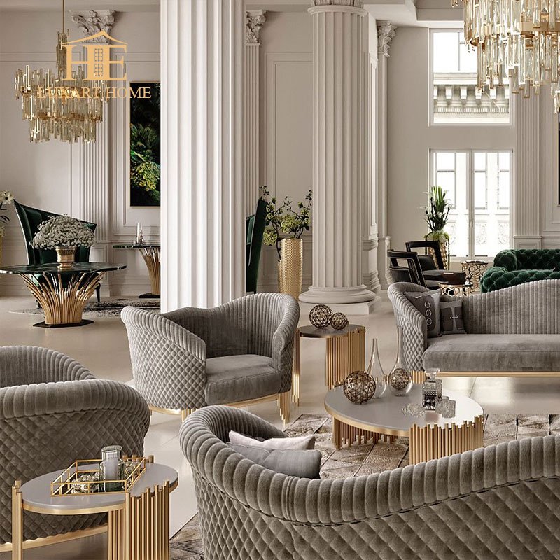 Italian Luxury contemporary style sofa furniture latest living room sofa design modern design fabric sofa