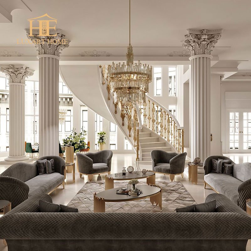 Italian Luxury contemporary style sofa furniture latest living room sofa design modern design fabric sofa