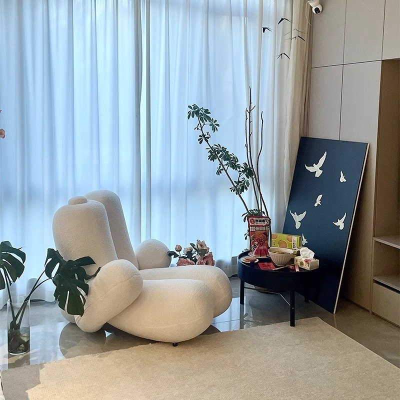 Modern minimalism simple living room sofa waterproof and scratch-resistant comfortable chenille palm modeling sofa chair