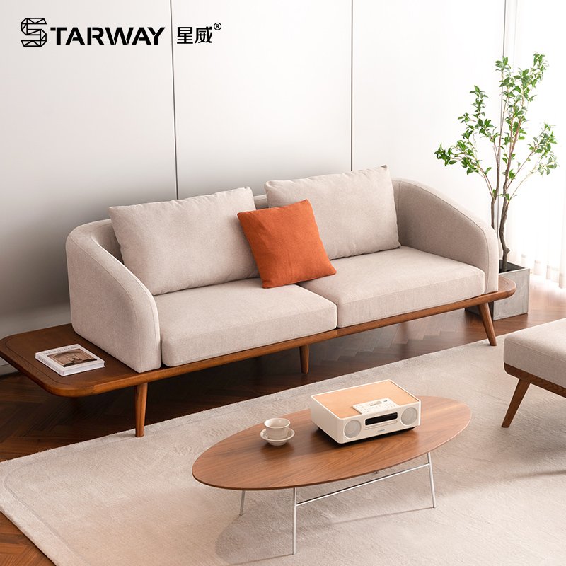 wholesale custom fabrics solid wood tv lounge two seater sofa soft nordic living room sofas SF-S143(D)