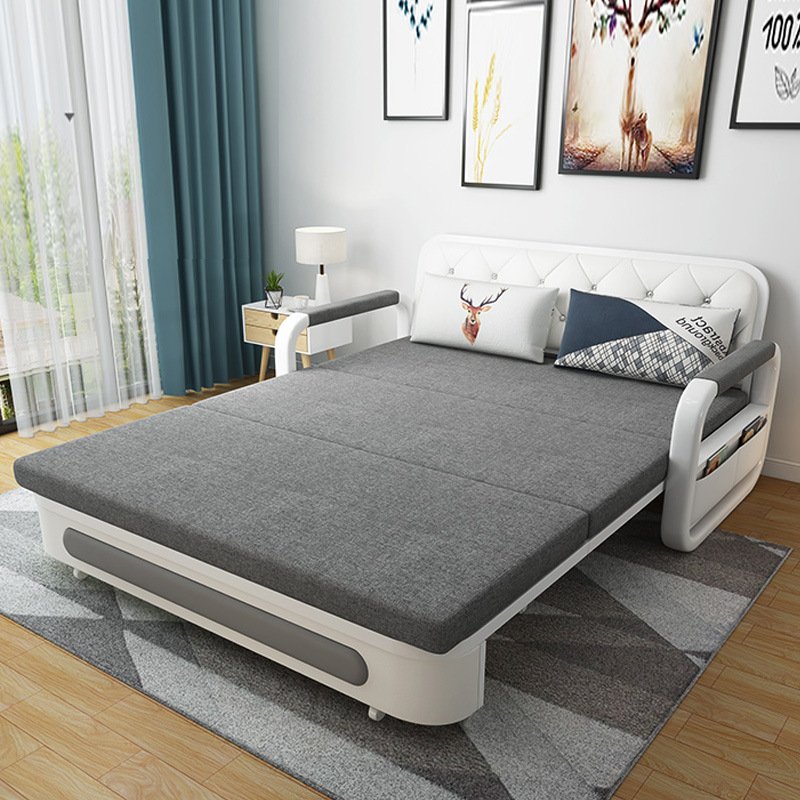 Luxury Multi-Functional Wooden Folding Bed Sofa Living Room Apartment Pull Out Sofa Bed with Storage