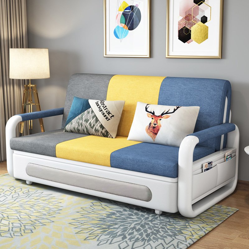 Luxury Multi-Functional Wooden Folding Bed Sofa Living Room Apartment Pull Out Sofa Bed with Storage