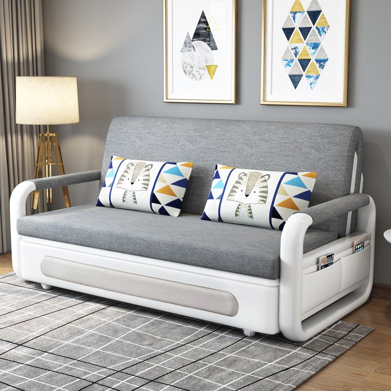 Luxury Multi-Functional Wooden Folding Bed Sofa Living Room Apartment Pull Out Sofa Bed with Storage