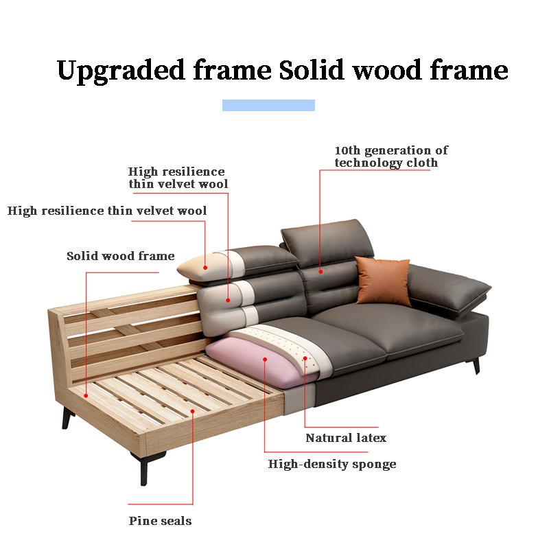 Disposable Tech Fabric Sofa Light Luxury Removable Washable Sofa Nordic Modern Fabric Sofa for Living Room Furniture
