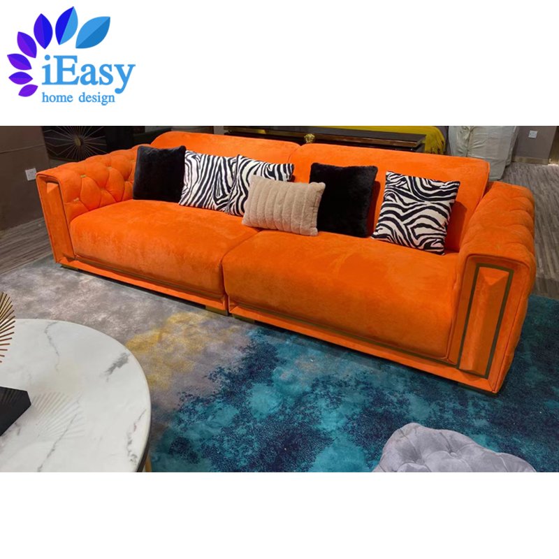 iEasy furniture best price 100% pure leather stainless steel frame luxury sofa sets 3 piece living room sofa 3 piece sofa set