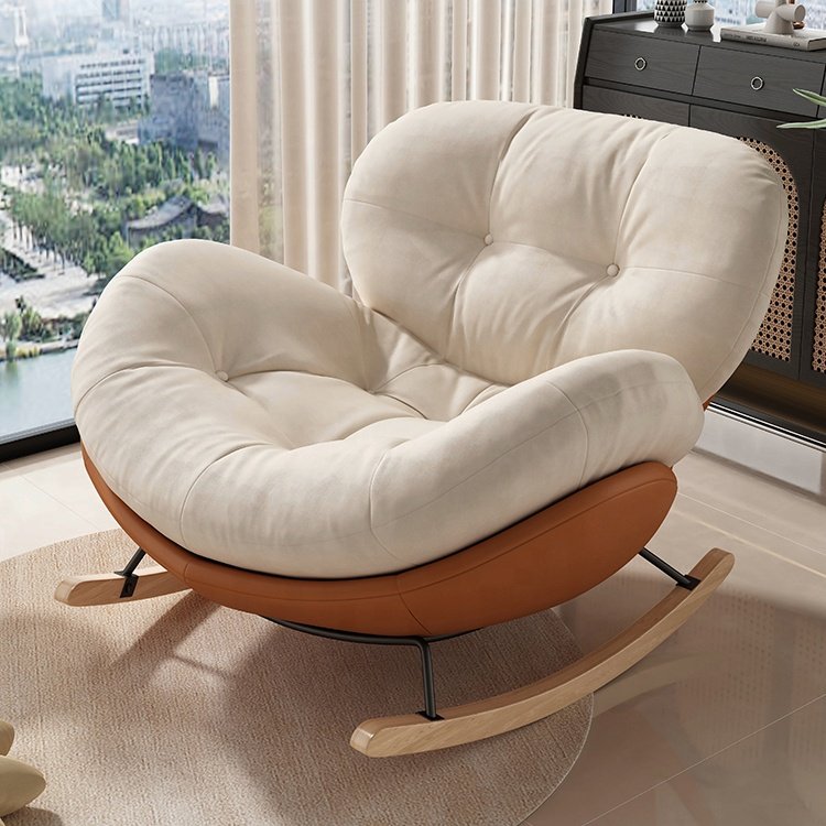 Luxury Sofa Rocking Wood Fabric Velvet Leather Nordic Armchair Chair Couch Modern Sectional Home Sofas Set Living Room Furniture