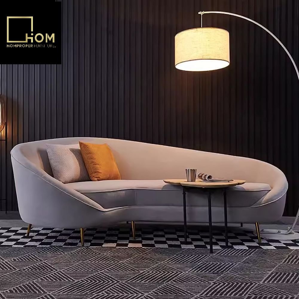 Curved Designer Living Room Sofa Light Luxury Hotel Office Lounge Reception Beauty Salon Simple Celebrity Style