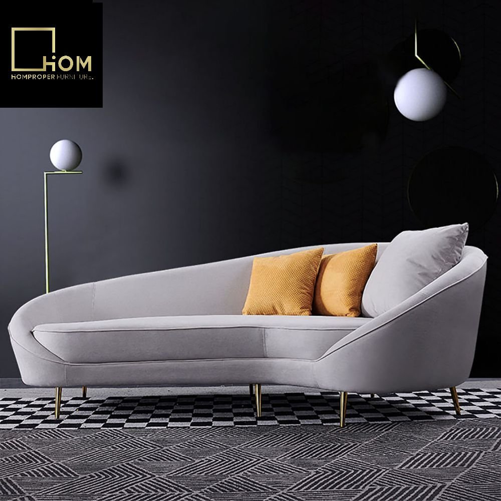Curved Designer Living Room Sofa Light Luxury Hotel Office Lounge Reception Beauty Salon Simple Celebrity Style