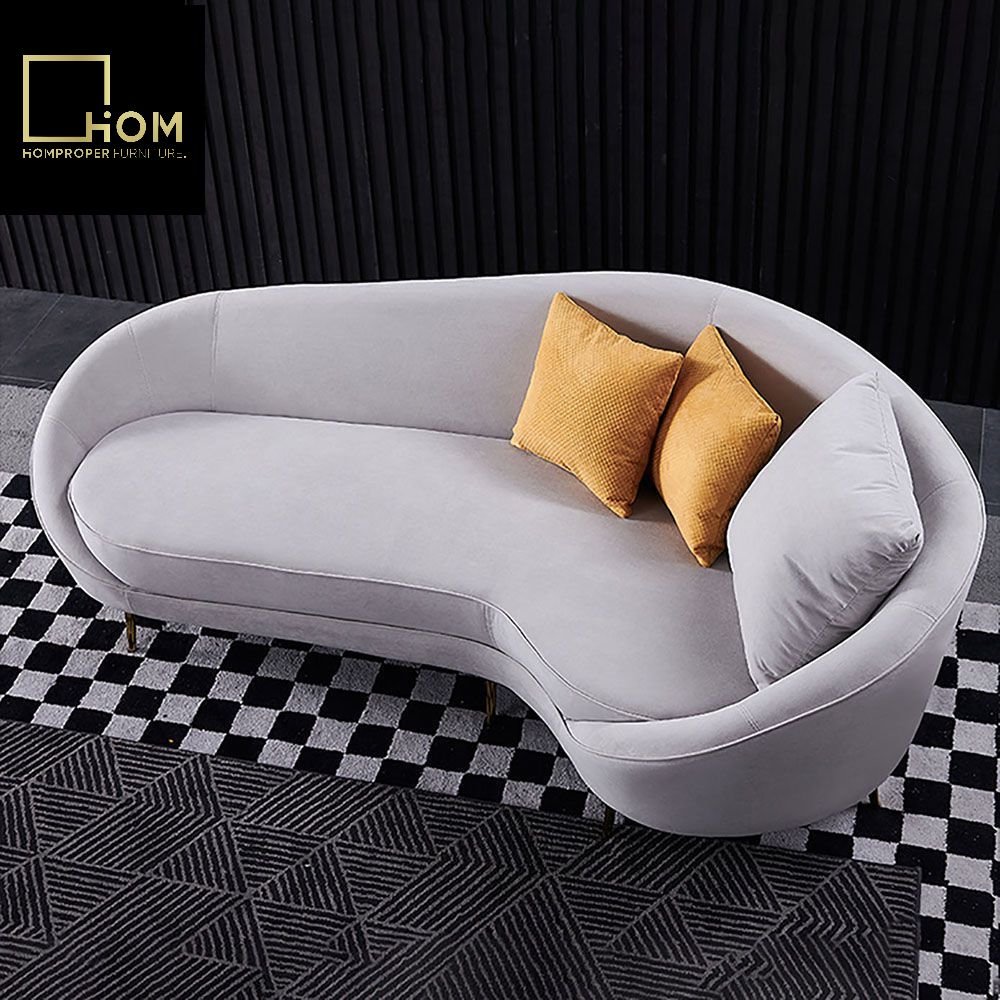 Curved Designer Living Room Sofa Light Luxury Hotel Office Lounge Reception Beauty Salon Simple Celebrity Style