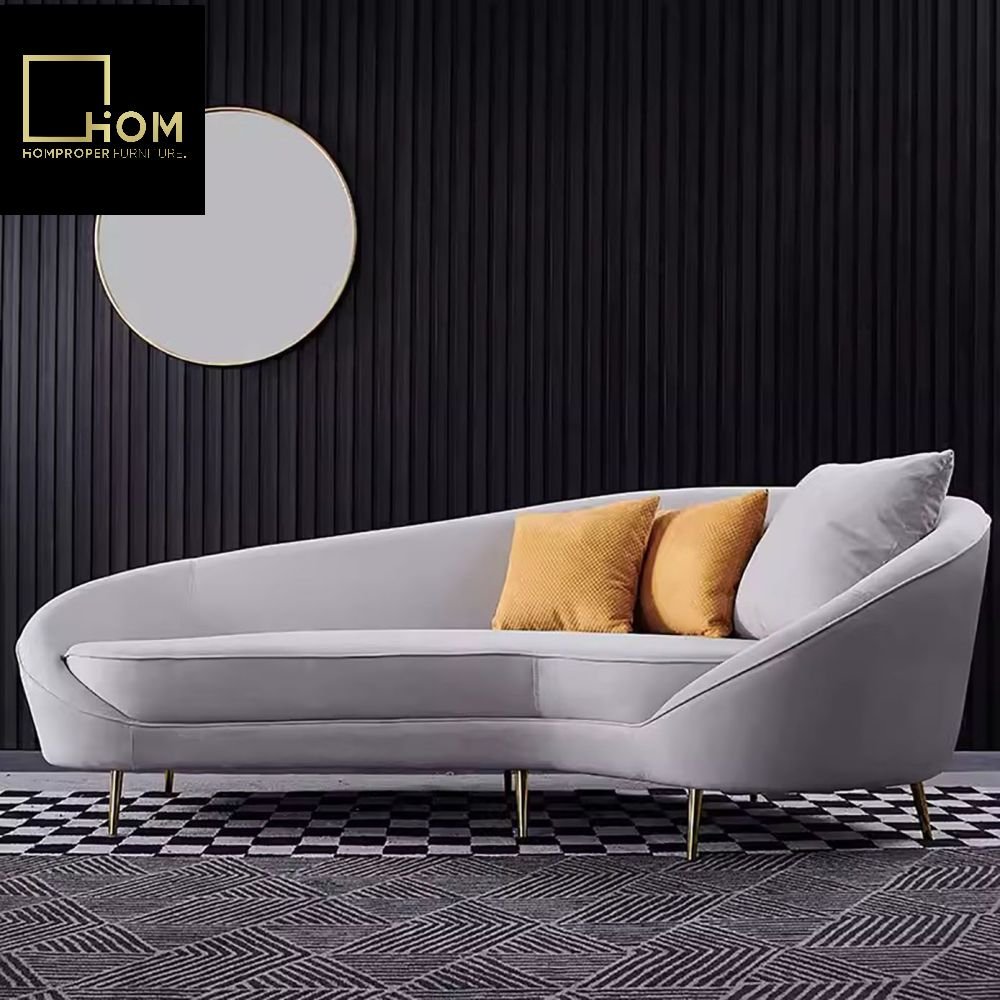 Curved Designer Living Room Sofa Light Luxury Hotel Office Lounge Reception Beauty Salon Simple Celebrity Style