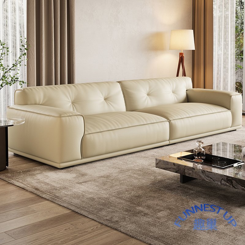 Modular love seat leather sofa set top layer cowhide Italian luxurious leather sofa couch living room genuine leather sofa