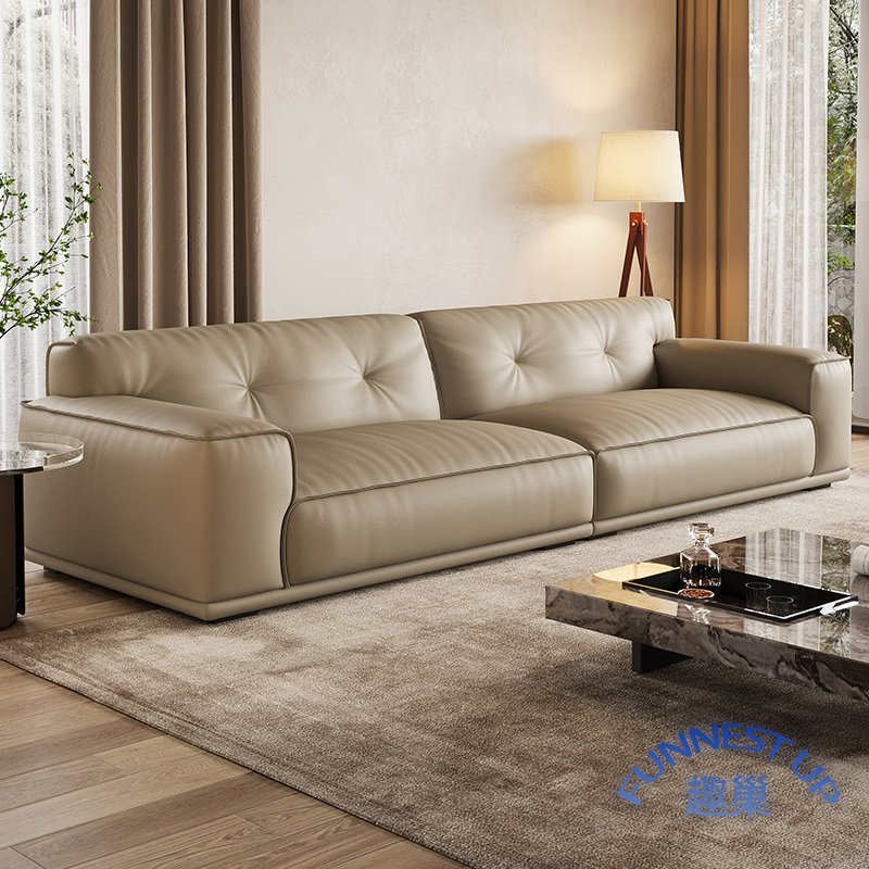 Modular love seat leather sofa set top layer cowhide Italian luxurious leather sofa couch living room genuine leather sofa