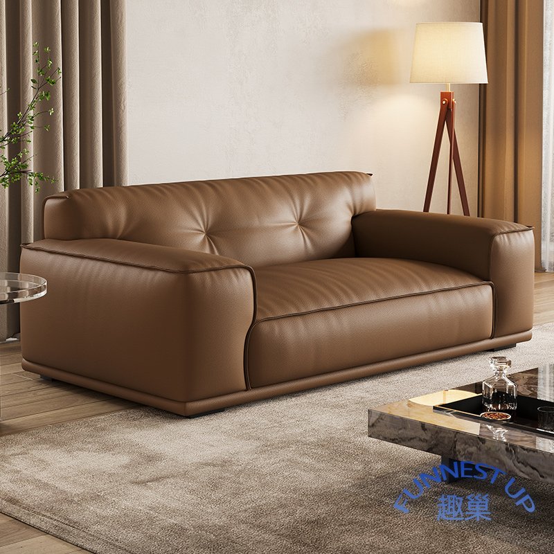 Modular love seat leather sofa set top layer cowhide Italian luxurious leather sofa couch living room genuine leather sofa