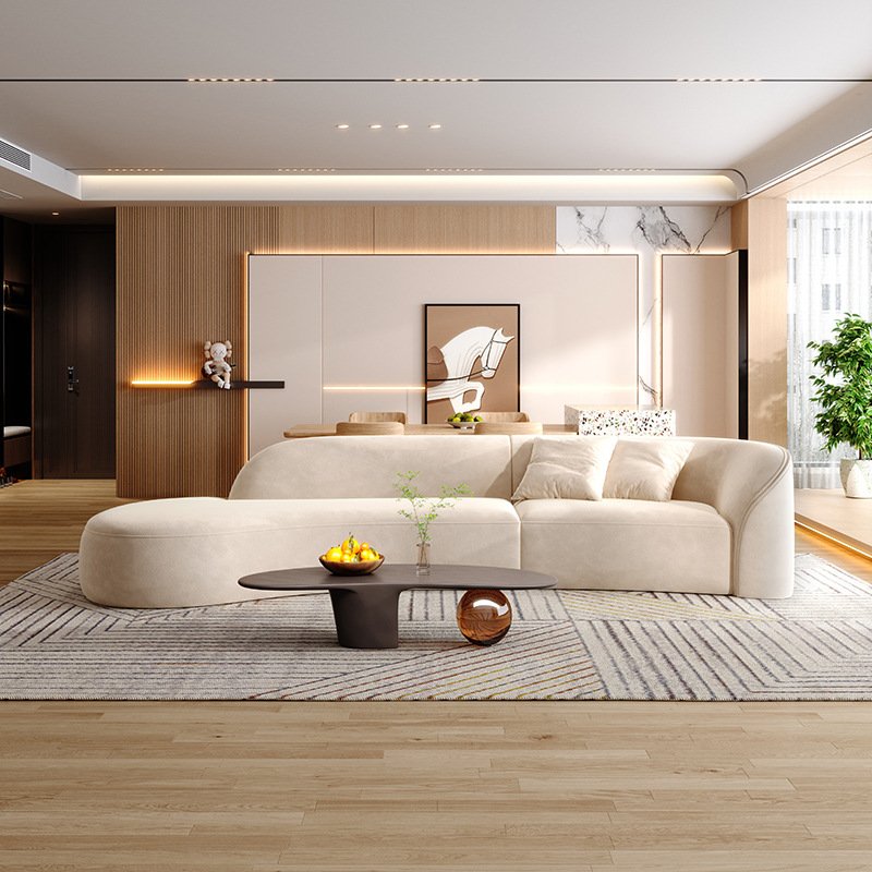 Hot sale modern white couch living room sofas curved sofa 3 seater velvet fabric sofa