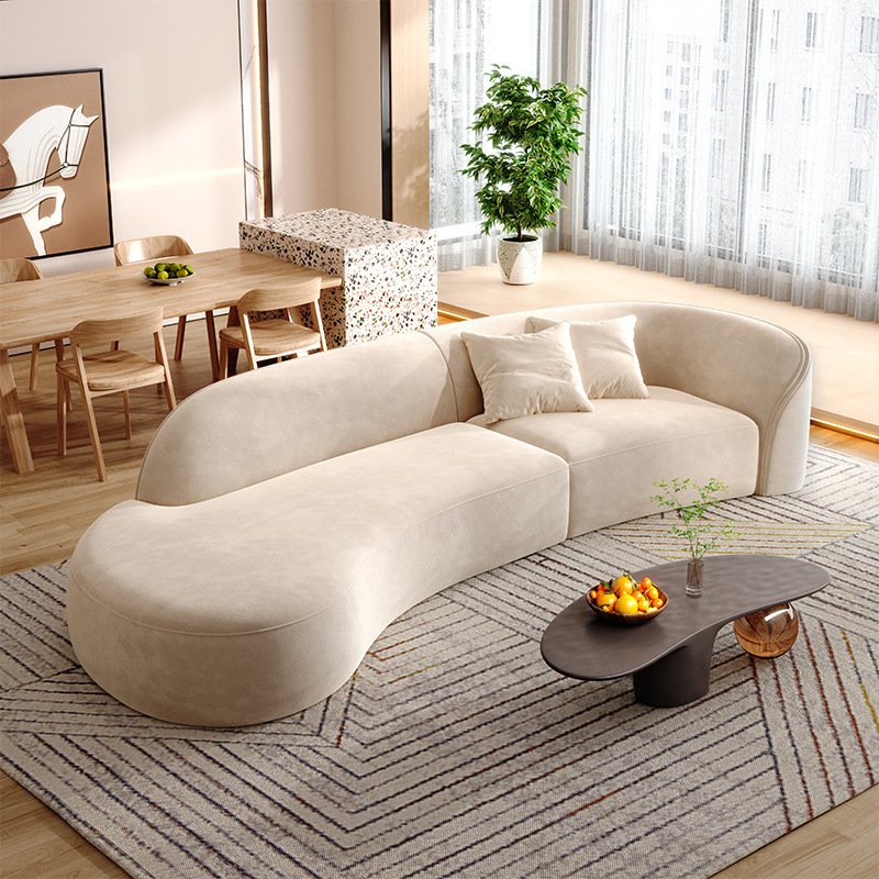 Hot sale modern white couch living room sofas curved sofa 3 seater velvet fabric sofa