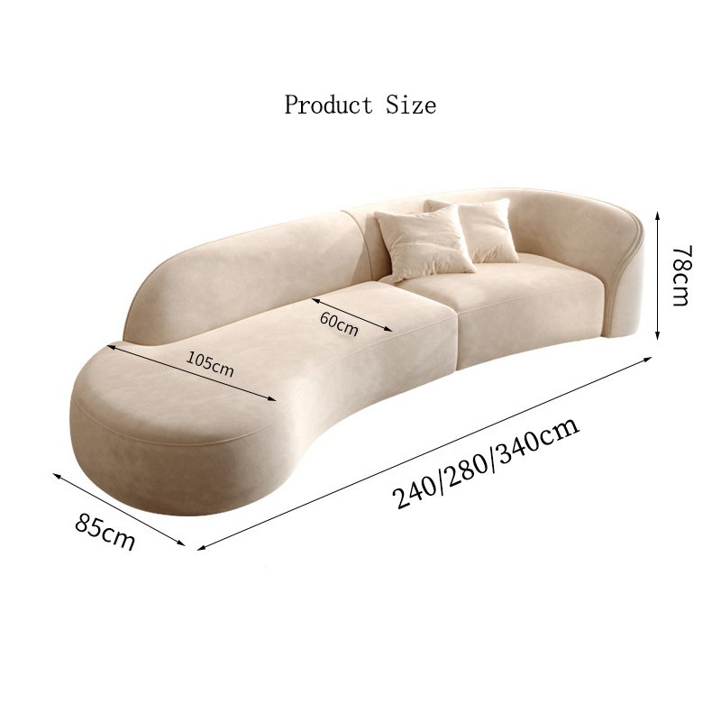 Hot sale modern white couch living room sofas curved sofa 3 seater velvet fabric sofa