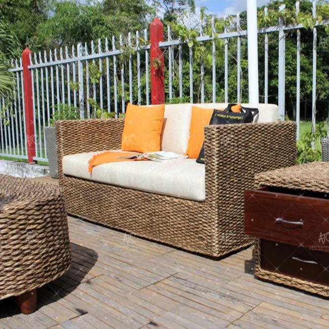 Water Hyacinth Large Sofa Set for Living Room Indoor Use
