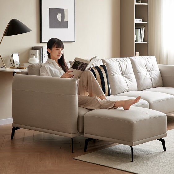 N5065 simple modern small Living room sofa set fabric three-seater sofa