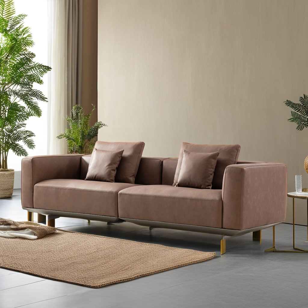 Morden Living Room Furniture Set New Design Simple Customized Genuine Leather Fabric solid wood frame living room sofa