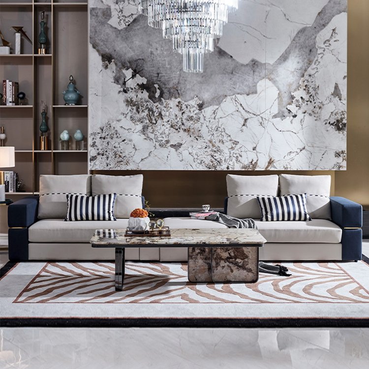 2024 Italian modern art design Nubuck Leather sofa set furniture living room sofa set furniture italian design modern