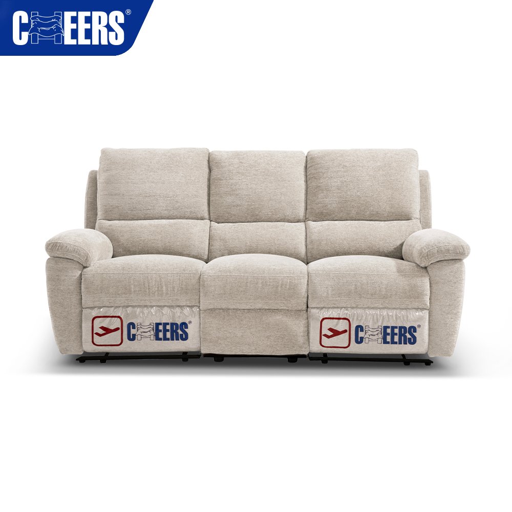 MANWAH CHEERS Modern 3 Seater Manual Recliner Fabric Sofa Set Furniture Living Room Sofas Furniture Reclinable Sectional Sofa