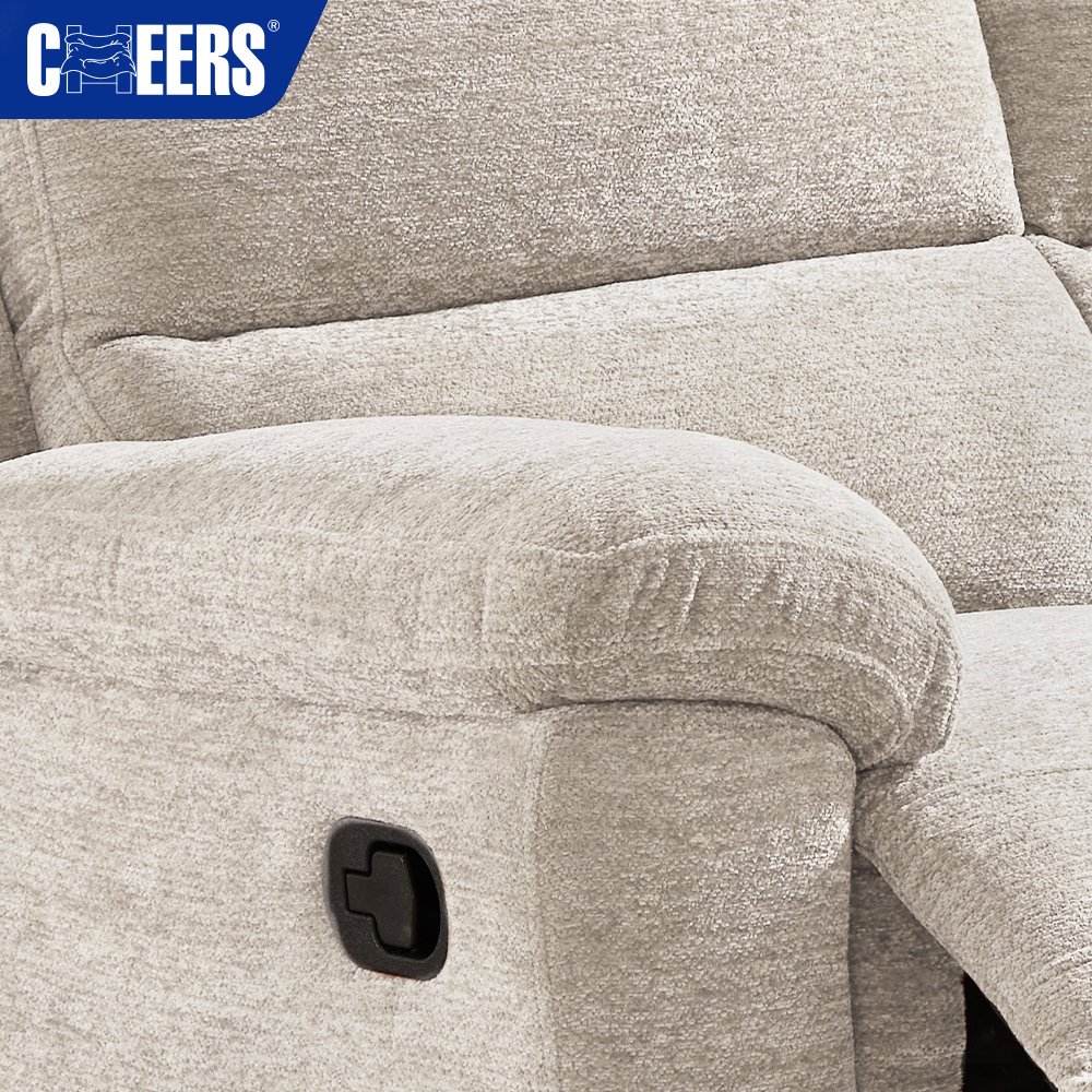 MANWAH CHEERS Modern 3 Seater Manual Recliner Fabric Sofa Set Furniture Living Room Sofas Furniture Reclinable Sectional Sofa