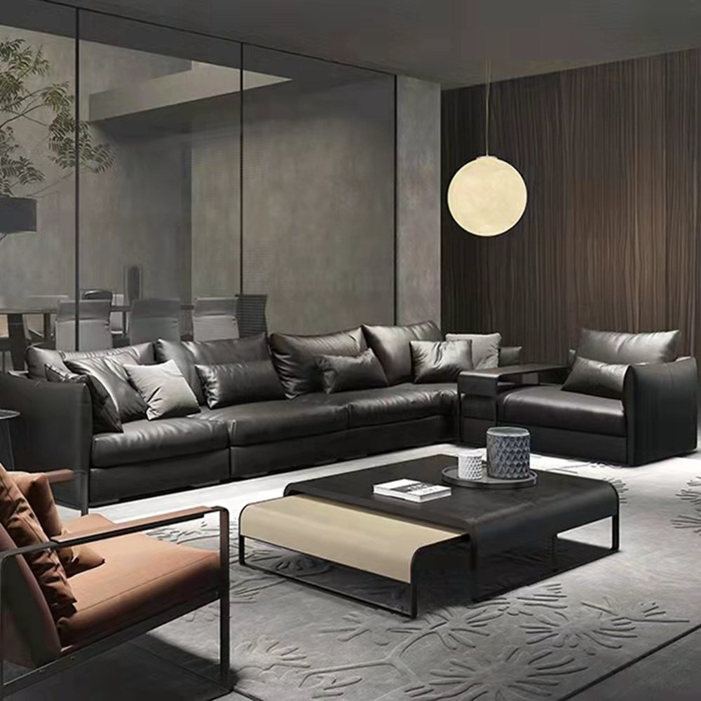 Quality Elegant interior Sofa for home luxury living room 2024 modern Italia sofa Velvet L Corner Genuine Leather Sectional Sofa