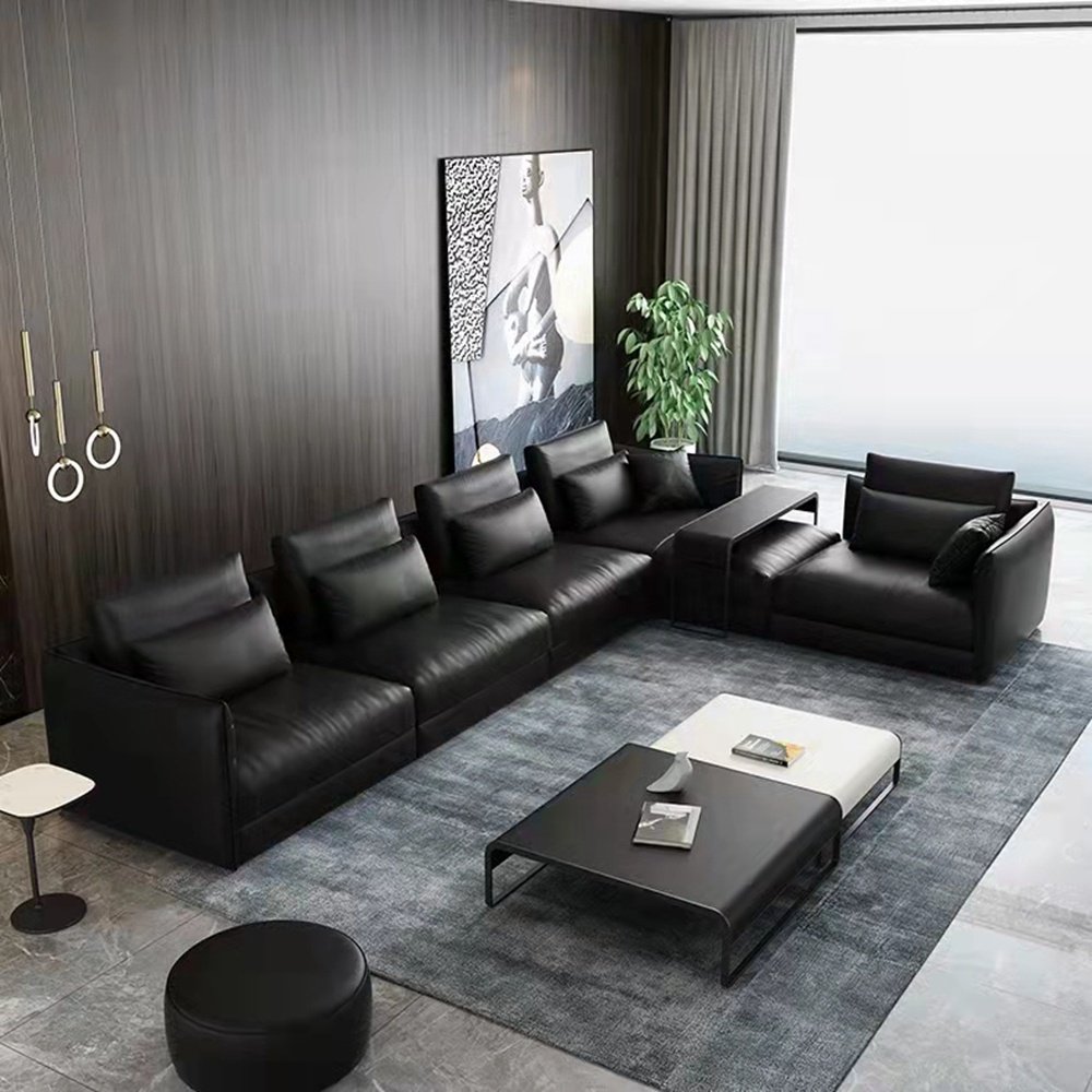 Quality Elegant interior Sofa for home luxury living room 2024 modern Italia sofa Velvet L Corner Genuine Leather Sectional Sofa