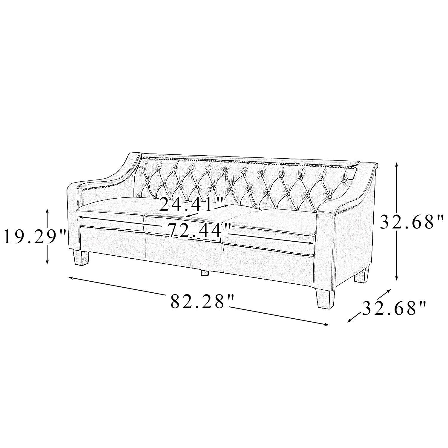 American style modern Living Room Furniture Chesterfield Sofa set 3 seater design tufted leather chesterfield sofa
