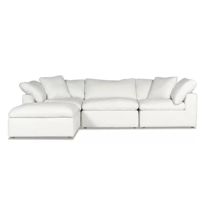 Deluxe white corner living room sofa cover High quality detachable velvet fabric compression sofa