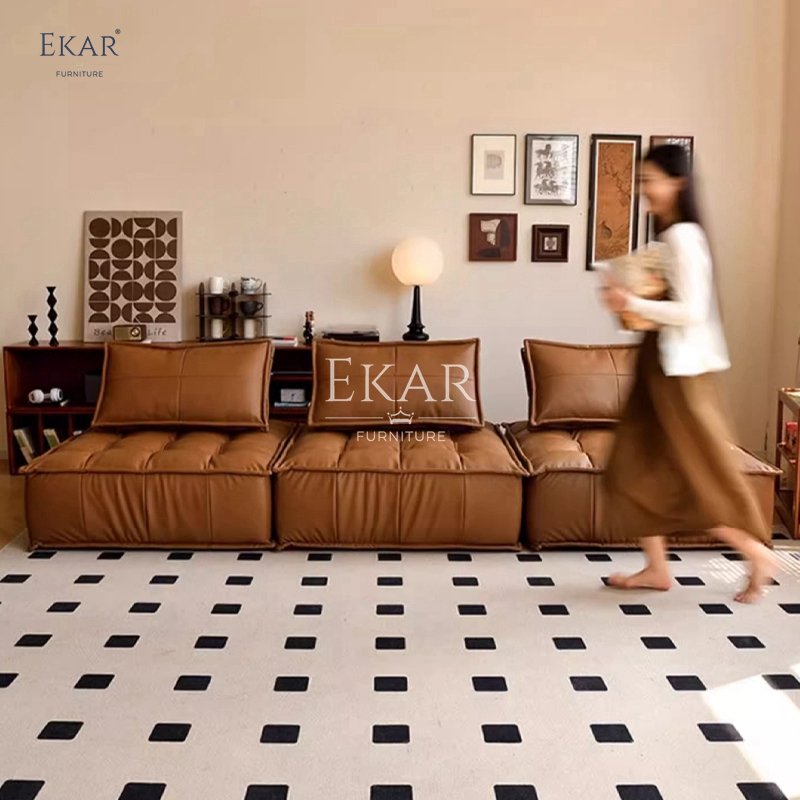 New design Ekar modern living room sofa with solid wood legs and high density sponge