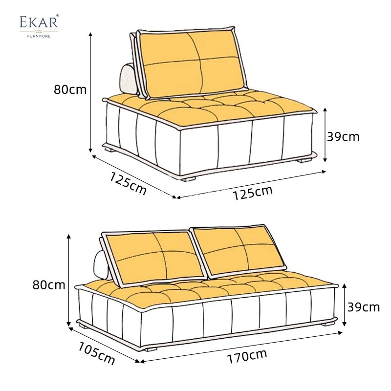 New design Ekar modern living room sofa with solid wood legs and high density sponge