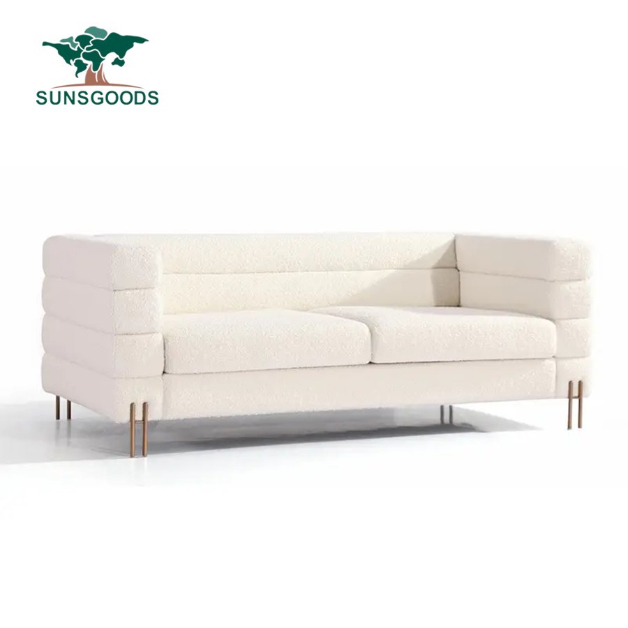 Factory Modern Designer Sofa Fabric Velvet White Sectional Sofa Set Furniture Luxury Lounge Living Room Sofa