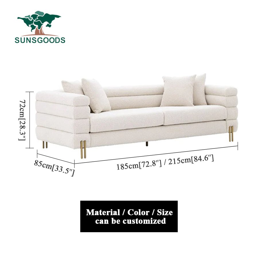 Factory Modern Designer Sofa Fabric Velvet White Sectional Sofa Set Furniture Luxury Lounge Living Room Sofa