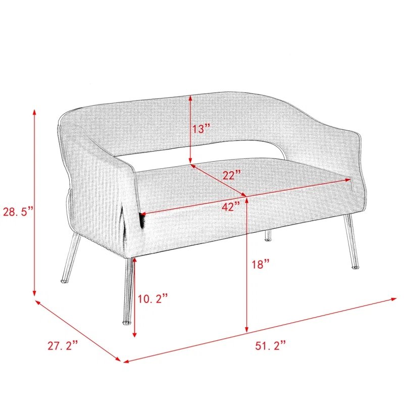 Velvet 2 Seater Sofa,arm Loveseat, Living Room Sofa 30 Bedroom Furniture Customized Modern Bedroom Livingroom Furniture Tufted
